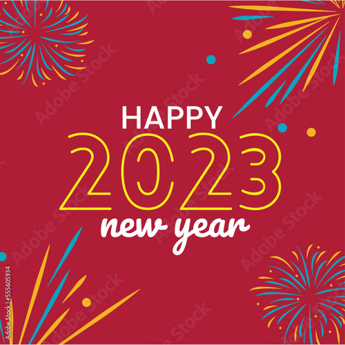 Happy new year wishing banner design in vector file 