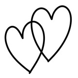 Double Heart doodle isolated