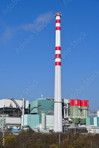 Chimney and technological equipment of waste incineration plant in Brno, Czech Republic