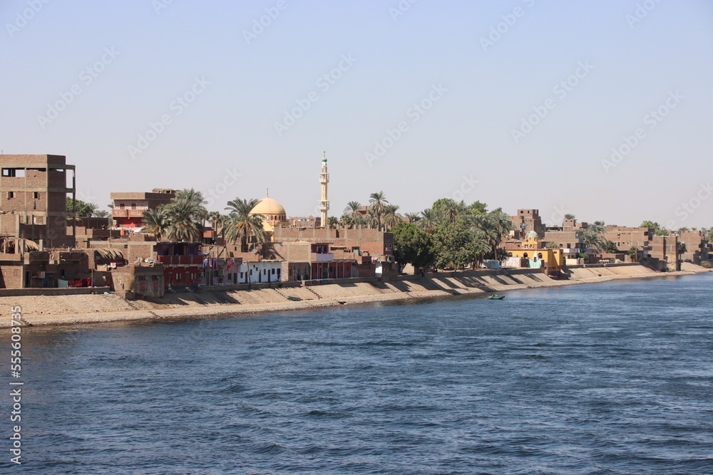 Scene along the river Nile in southern Egypt.