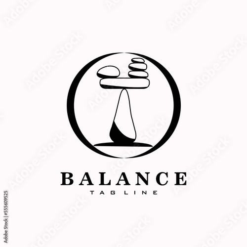 balance stone logo line art design
