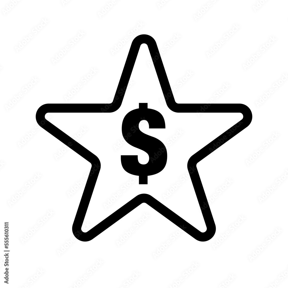 Dollar sign and star icon. Vector. Dollar sign and star icon. Vector.