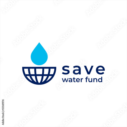 water world donate drop care donation custom logo design for non-profit logo vector icon illustration