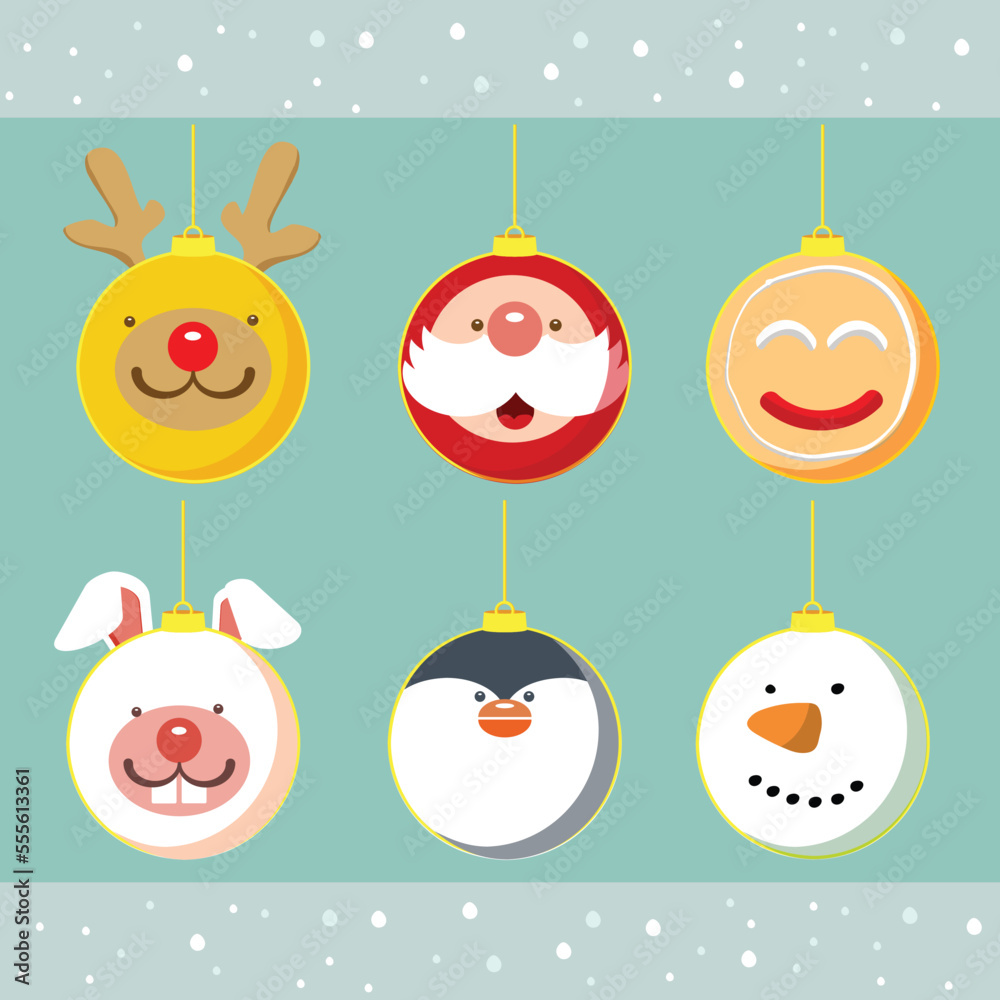 Fototapeta premium Christmas balls illustration