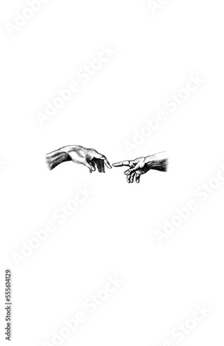 Cuadro en lienzo la creación, libertad, arte, manos, capilla sixtina, miguel angel, dios, humano,