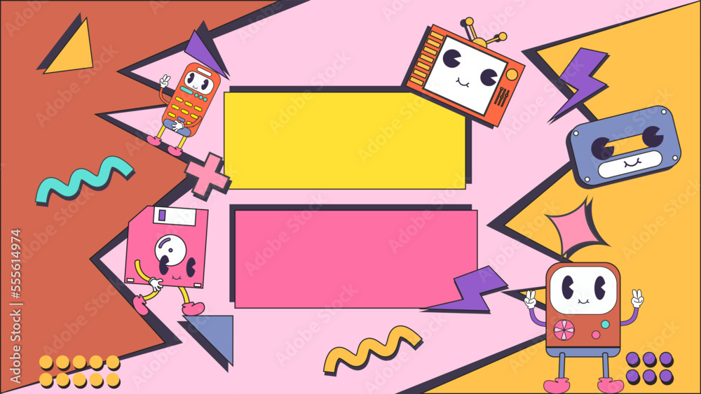 Fototapeta premium 90s design banner, poster or landing page