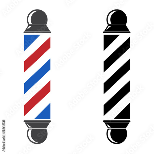 barber pole icon vector illlustration design. the barbershop cylinder lights turned and lit
. Classic Barber shop Pole isolated on a white background
