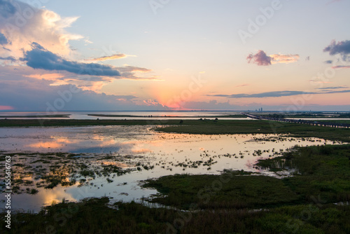 sunset over the bay 