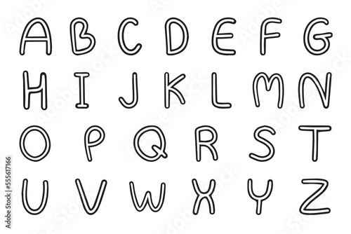 english alphabet hand writing doodle cute 