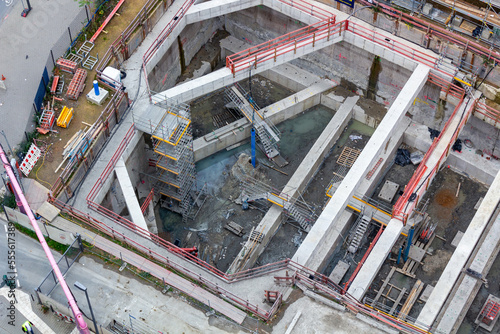 Obraz na płótnie Baustelle für den Bau einer neuen U-Bahn w salonie