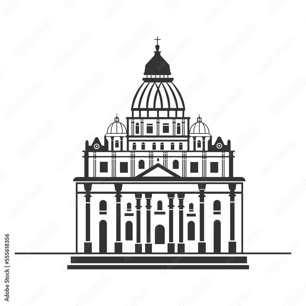 cathedral, famous, culture, icon, vector, isolated, religion, sign, catholic, christian, cityscape, town, old, background, urban, european, dome, exterior, gothic, graphic, place, ancient, collection,