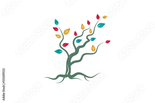colorful tree logo design concept simple © badi