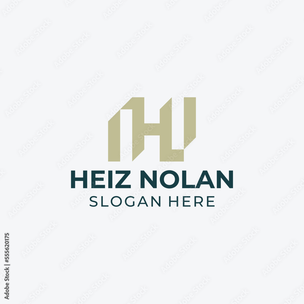 Letter HN NH Simple monogram logo Letter HN NH Simple monogram logo