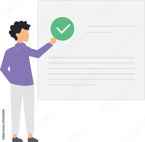 Man with completed task, Completed task work done and happy man worker business secretary, Completed task concept, Successful well done work
