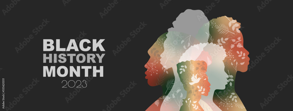 Black History Month 2023 banner. - obrazy, fototapety, plakaty 