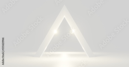 Abstract interior background triangle arch 3d render
