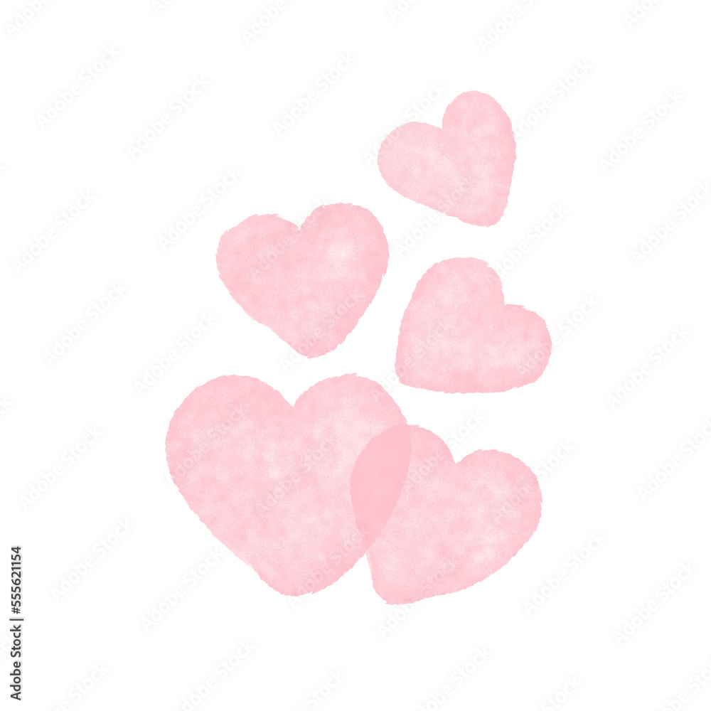 Pink hearts Shaped. Valentines Day. Valentine symbol. 