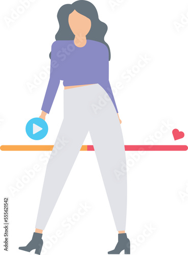 Online female video influencer, Female video blogger recording video with camera or smartphone
