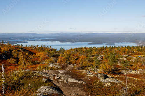 Delightful nature of the north. Tunda and lakes in autumn