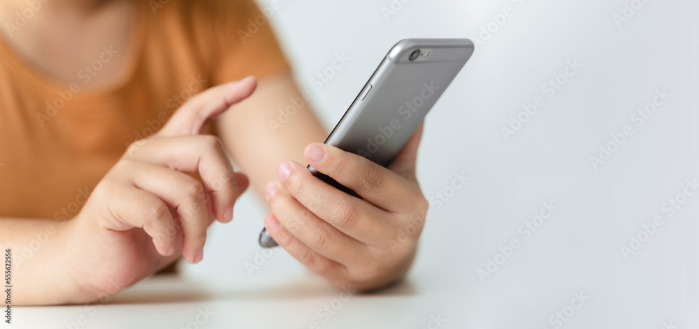 Young Asian woman using smartphone typing, chatting conversation. Social Network, technology concept Young Asian woman using smartphone typing, chatting conversation. Social Network, technology concept