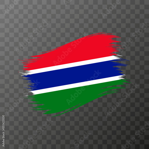 Free Download Gambia national flag. Grunge brush stroke. Vector illustration on transparent background. - GFXLoad