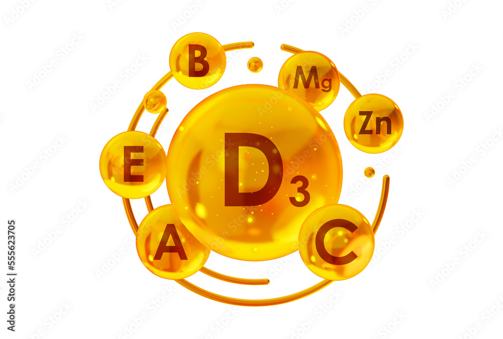 Golden glass balls Vitamin A, B, C, D, E, Zn, Mg. Essential vitamin