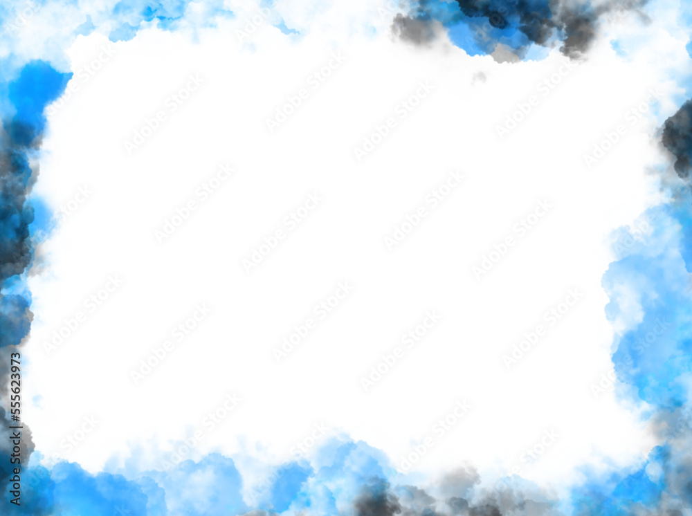 transparent blue smoke and fog border