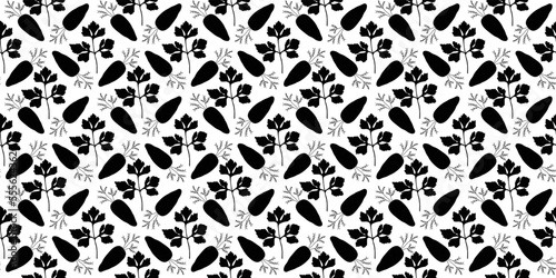 Black and white carrots seamless pattern
