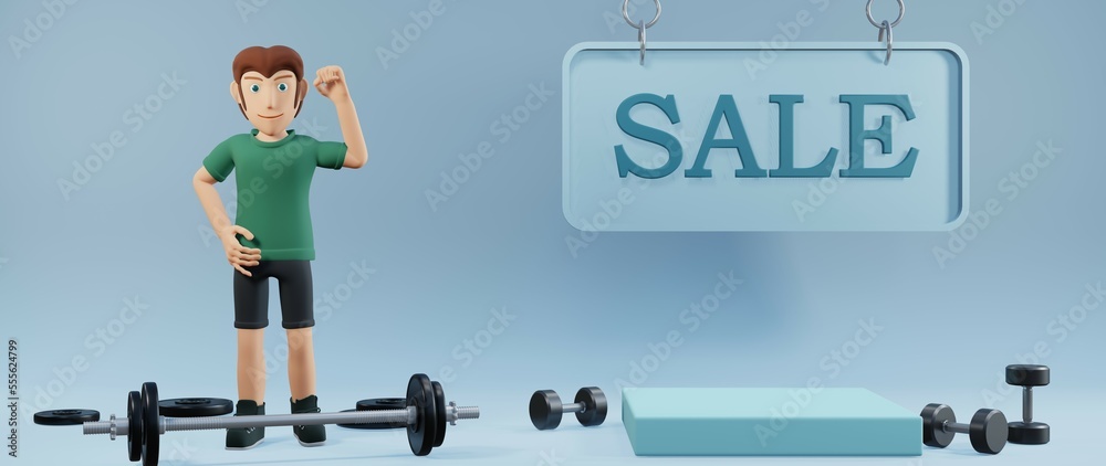 Fototapeta premium 3D rendering of podium for fitness products health products or dietary supplement
