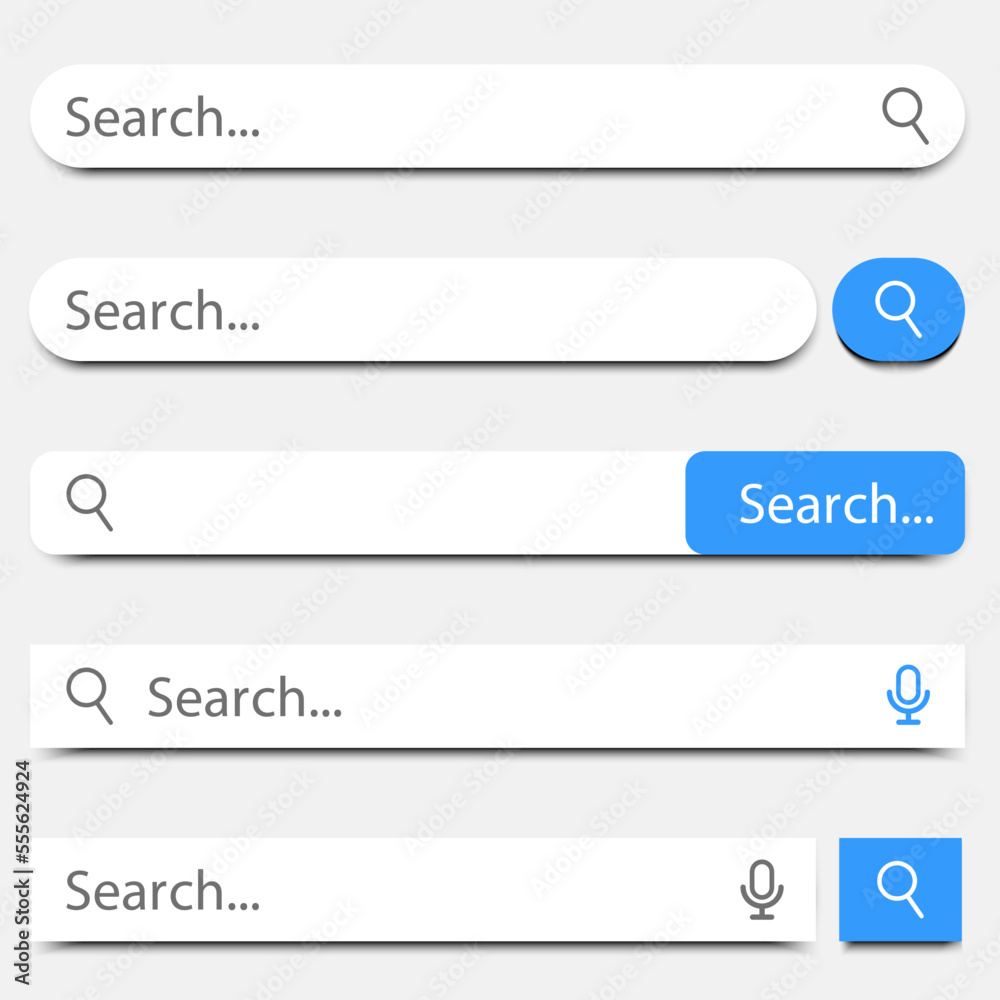 Fototapeta premium A set of internet search panels. Information search system. Internet search system