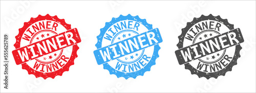 Grunge rubber stamp with word winners