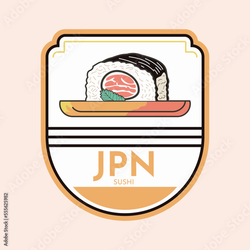Japanese food logo, Asian food Sushi logo.