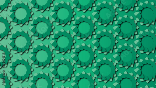 Green Foliage colored  Retro  Seamless  Pattern  geometric  background  to be used as decoration element texture  geometric  backdrop  shapes  repeated  to create unity and consistency 