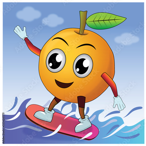 Orange fruit character photo