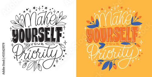 Inspiration motivation hand drawn doodle lettering art, mug print, t-shirt design.