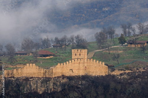 Foggy Trapezitsa fortress photo