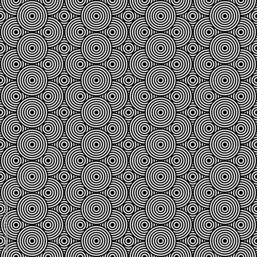 black and white seamless pattern  with circles