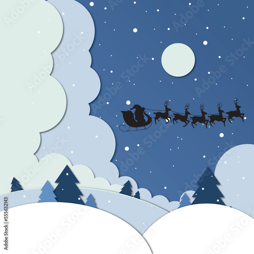 Santa Claus on a sleigh design illustrator, marry Christmas  with Santa Claus sleigh design in ai file