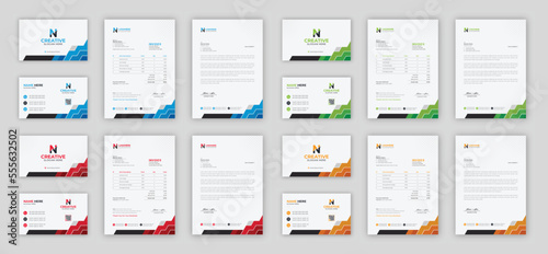 Corporate branding identity design includes Business Card  Invoices  Letterhead Designs  and Modern stationery packs with Abstract Templates 