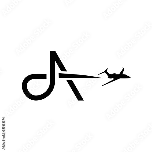 Letter A for aviation logo design 