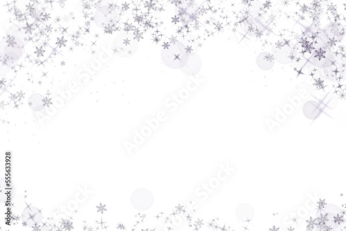 Colorful snowflakes. Heavy snowfall in different shape and form.