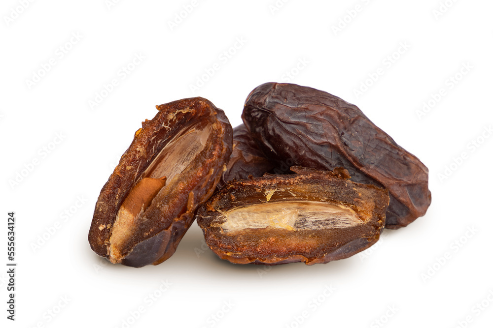 dried dates isolated on white background. Halves of dried dates.
dried dates isolated on white background. Halves of dried dates.