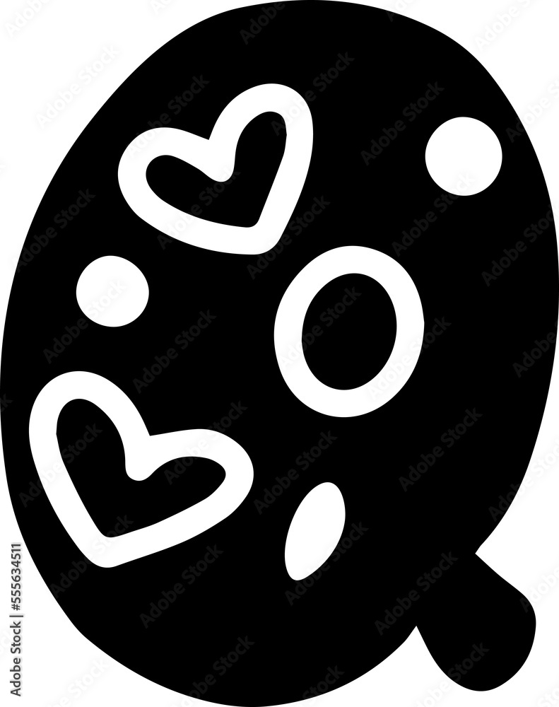 valentine style alphabet with heart, letter Q valentine style alphabet with heart, letter Q