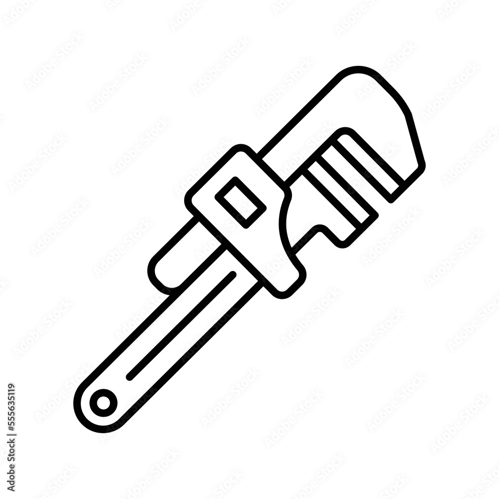 monkey wrench icon vector design template in white background monkey wrench icon vector design template in white background