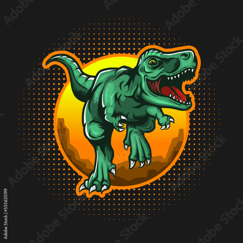 vicious tyrannosaurus cartoon illustration design photo