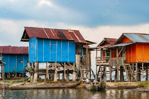 Traditional fisherman house in the beautiful lake