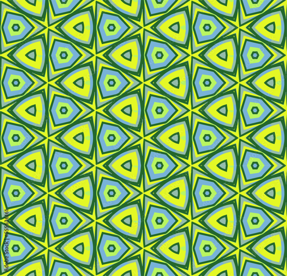 Multicolored mosaic pattern with abstract ornaments