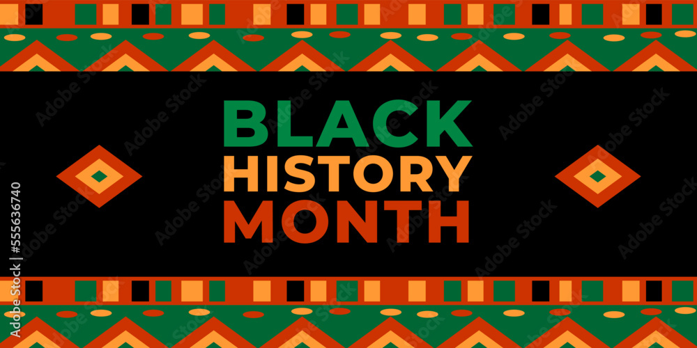 Vecteur Stock Black history month vector banner. Art with African ...