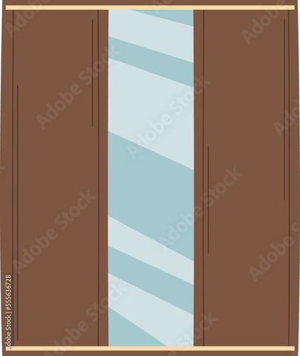 Modern sliding mirror wardrobes flat icon