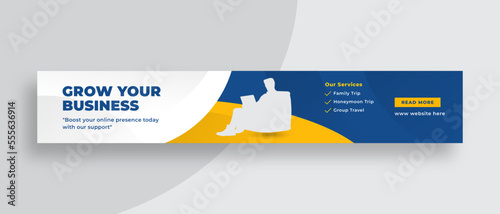 Digital marketing large web banner, social cover template or corporate business banner template